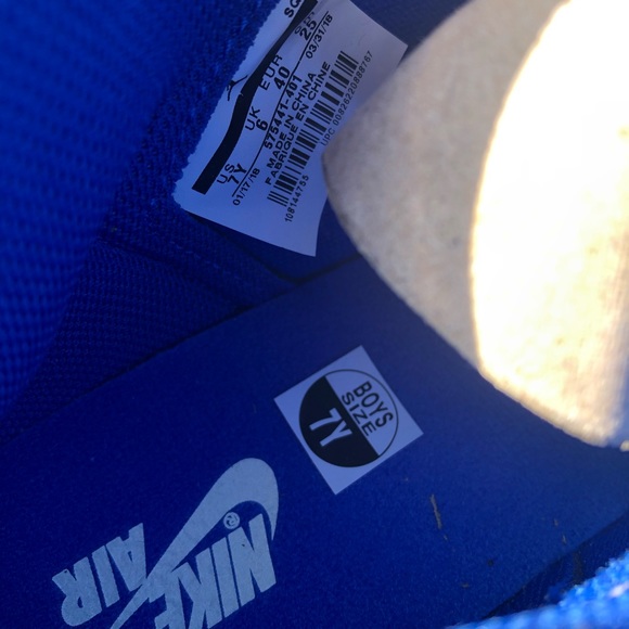 Jordan 1 Retro High Hyper Royal sz 7 GS Royal toe - Picture 6 of 7